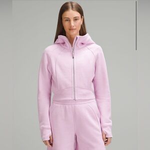 NEVER WORN Lululemon Pink Scuba Full-Zip Cropped Hoodie Size 8